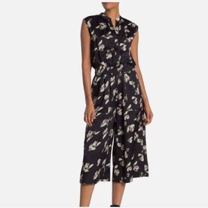 Vince Petals Waterfall Floral Cropped Jumpsuit